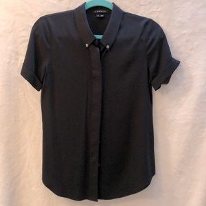 Theory Black Silk Blouse P/TP